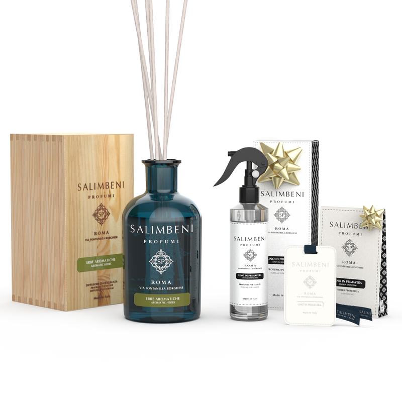 1000ml Aromatische Kräuter  + Textil Spray  – Leinen im Frühling + Duftkarten für den Kleiderschrank (3 Stück) – Leinen im Frühling als kostenlose Probe