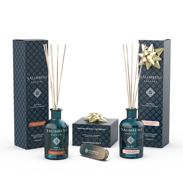 Salimbeni edle Hölzer 100 ml + Autoduft bronze - Salimbeni edle Hölzer als PROBENANGEBOT +  Orangenblüte aus Taormina 100 ml als PROBENANGEBOT