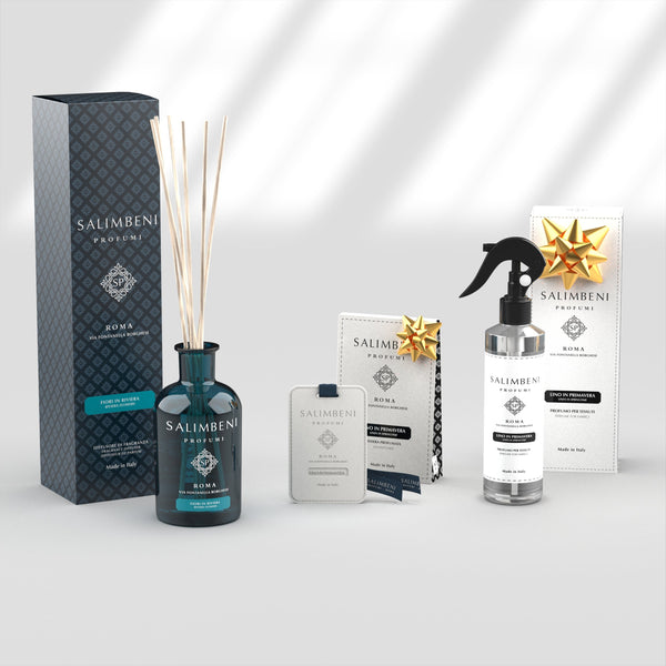 Blumenriviera 250 ml + Textil Spray - Leinen im Frühling als kostenlose Probe + Duftkarten für den Kleiderschrank - Leinen im Frühling (3 Stück) als kostenlose Probe