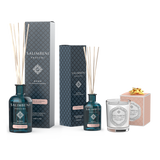 250 ml Duftstäbchen (Duft nach Wahl) + 100 ml Duftstäbchen (mit demselben Duft) + 190 g Duftkerze GRATIS (mit demselben Duft)