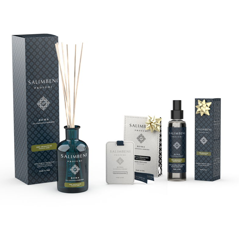 250ml Aromatische Kräuter + Duftkarten für den Kleiderschrank (3 Stück) als kostenlose Probe + 150 ml Raumspray - Aromatische Kräuter als kostenlose Probe