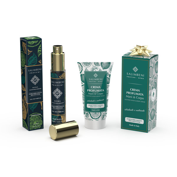 Reiseset: 15ml Eau de Parfum Ihrer Wahl + 50ml parfümierte Hand- und Körpercreme als kostenlose Probe