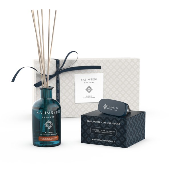 Geschenkbox Salimbeni Edle Hölzer 100 ml + Autoduft Salimbeni Edle Hölzer (Variante Ihrer Wahl)