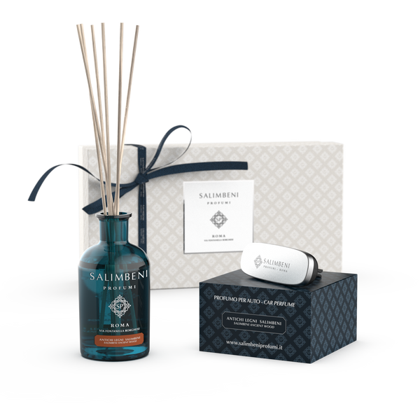 Geschenkbox Salimbeni Edle Hölzer 100 ml + Autoduft Salimbeni Edle Hölzer (Variante Ihrer Wahl)