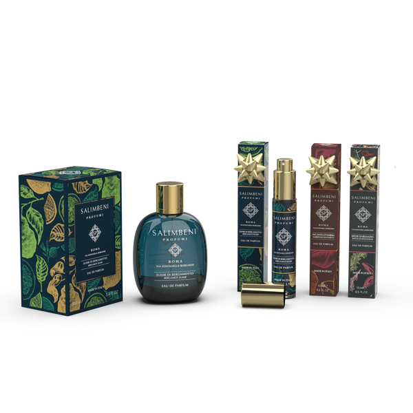 Eau de Parfum - Bergamotte Elixier + drei 15-ml-Reiseparfums (Bergamotte Elixier + Verzauberung des Bernsteins + Gewürze von Byzanz) als Probenangebot
