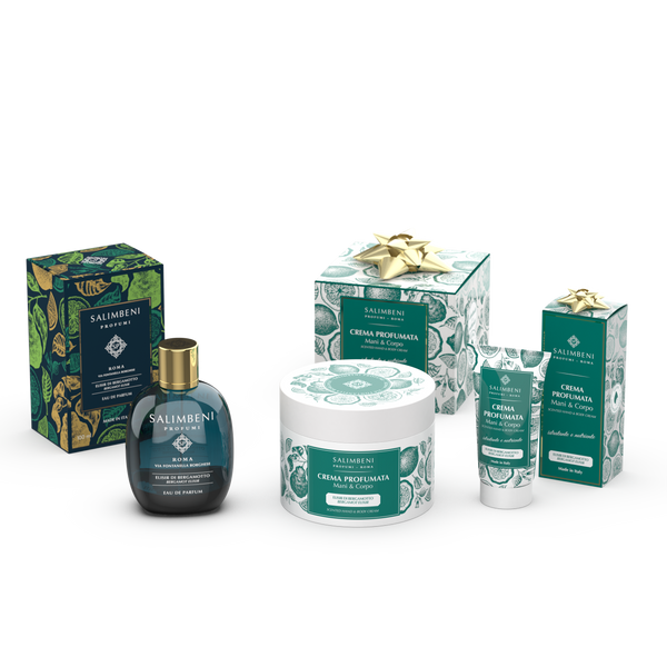 100ml Eau de Parfum Ihrer Wahl + 200ml parfümierte Hand- und Körpercreme als kostenlose Probe + 50ml parfümierte Hand- und Körpercreme als kostenlose Probe