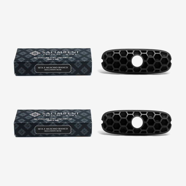 Nachfüllpackungen für Autoduft - Seide und weißer Moschus x2