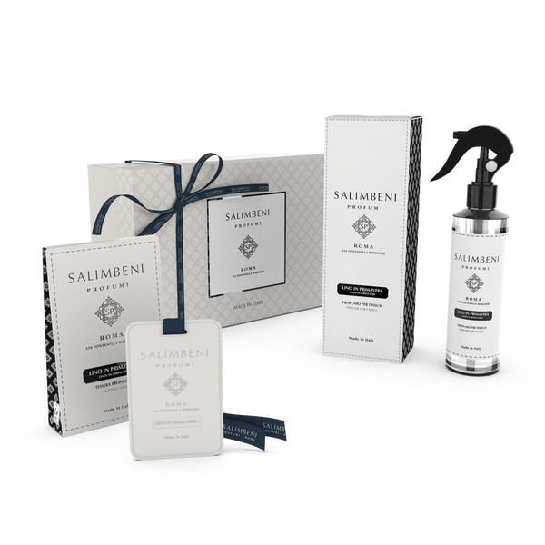 Leinen im Frühling Geschenkbox (Textil Spray + Duftkarten für den Kleiderschrank)