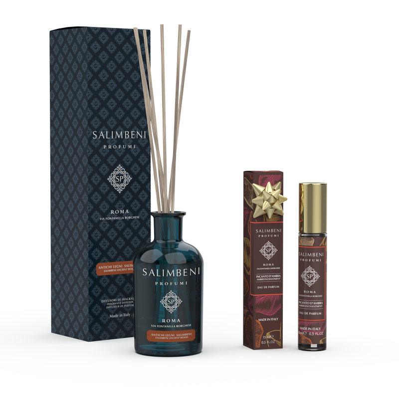 Salimbeni edle Hölzer 100 ml + 15-ml-Eau de Parfum Ihrer Wahl als Probenangebot