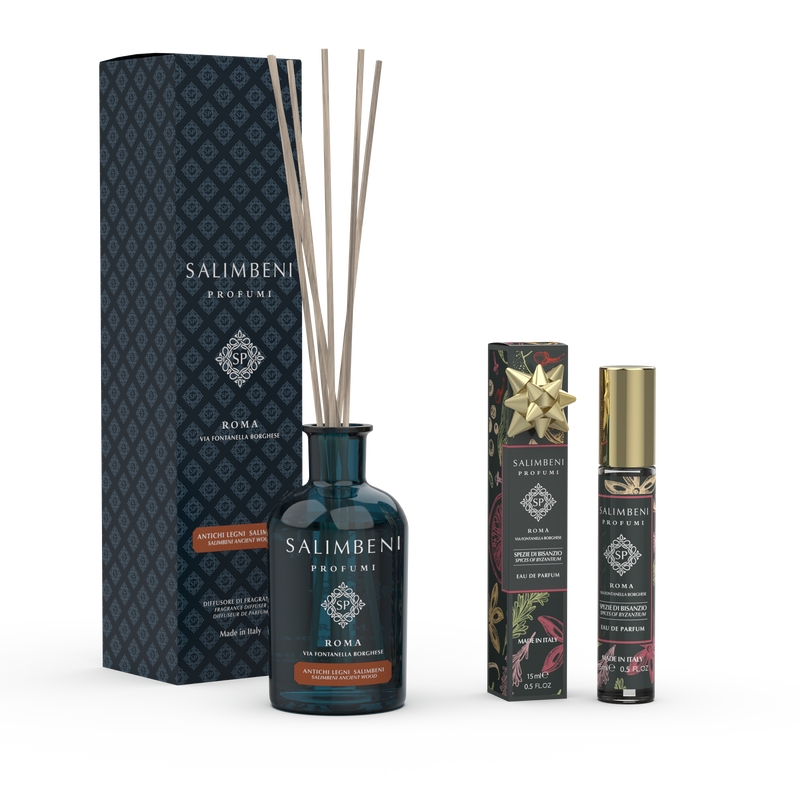 Salimbeni edle Hölzer 100 ml + 15-ml-Eau de Parfum Ihrer Wahl als Probenangebot