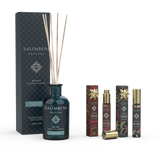 250-ml-Duftstäbchen nach Ihrer Wahl +  zwei 15-ml-Reiseparfums (Verzauberung des Bernsteins + Gewürze von Byzanz) als Probenangebot