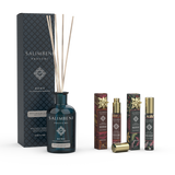 250-ml-Duftstäbchen nach Ihrer Wahl +  zwei 15-ml-Reiseparfums (Verzauberung des Bernsteins + Gewürze von Byzanz) als Probenangebot